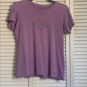 Lavender colored life is good T-shirt